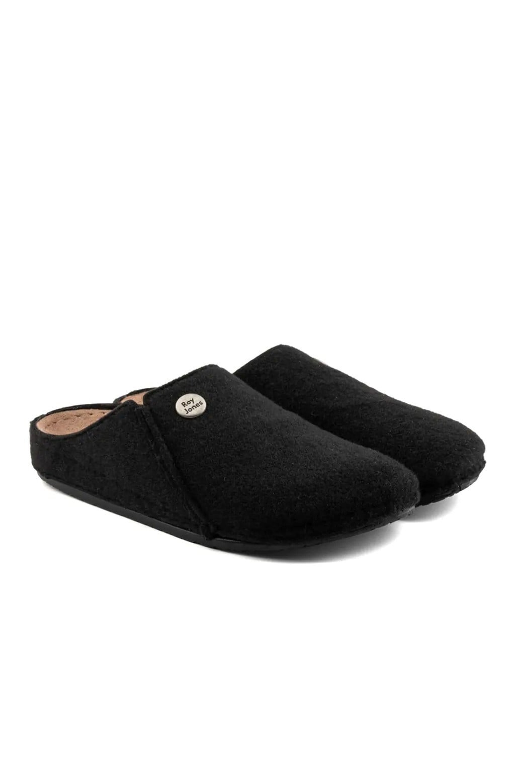 Roy Jones Unisex Siyah İtalyan Keçe Terlik 6800