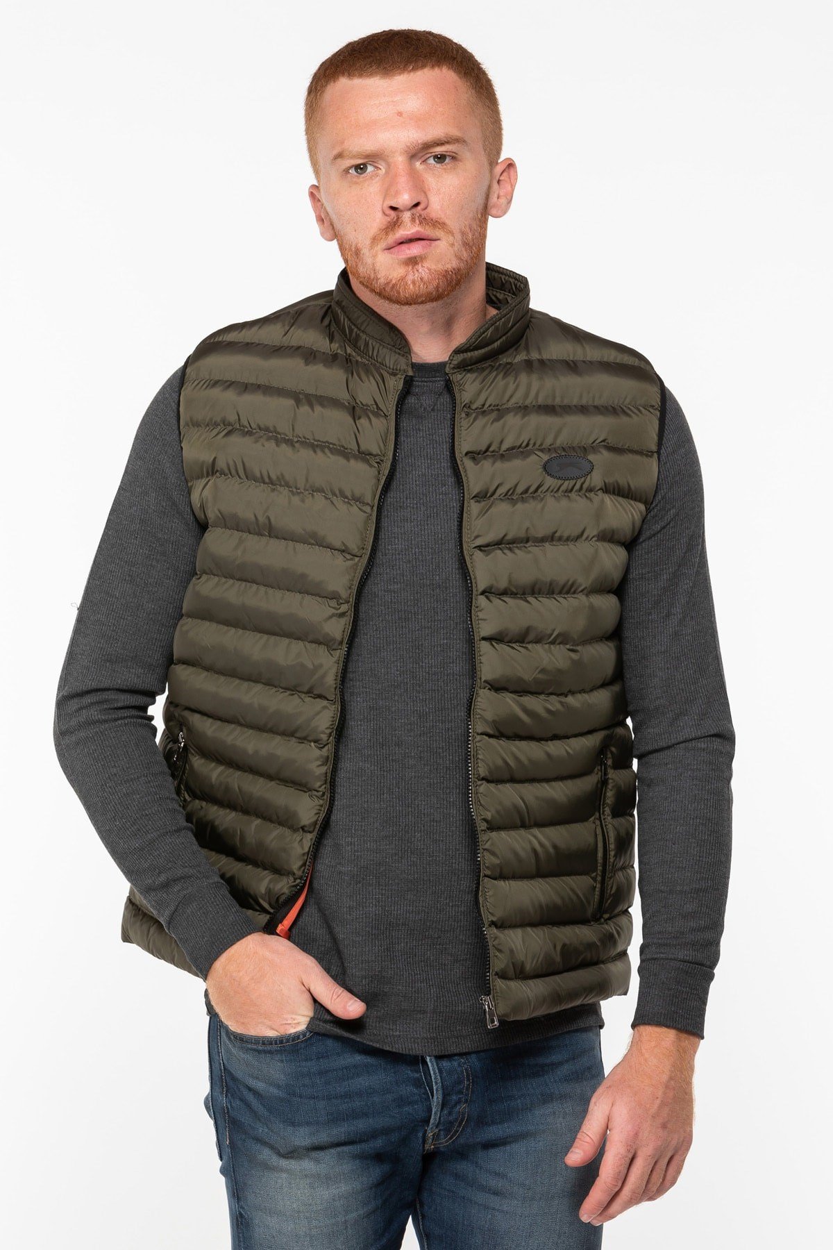 Slazenger Herman Erkek Yelek ST29YE001 Haki Yeşil