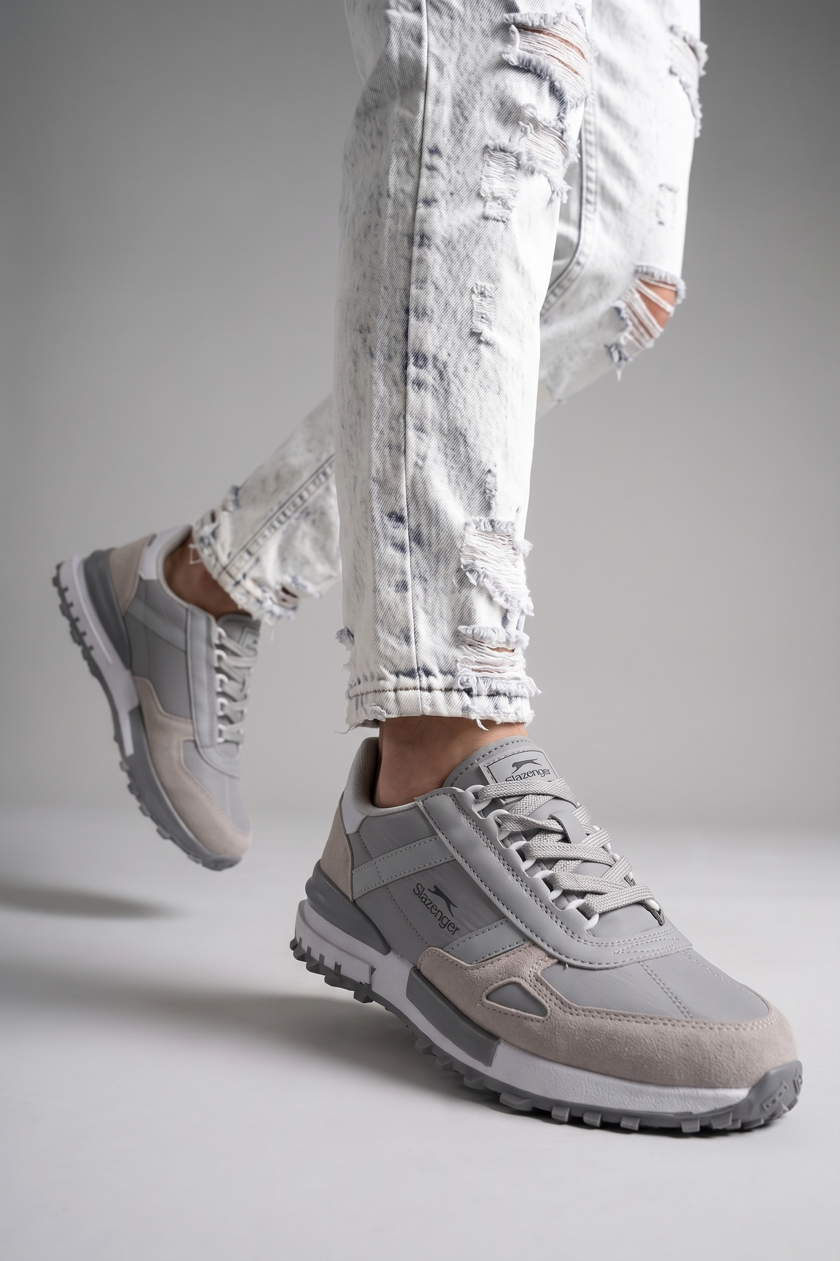 Slazenger Skate Gri Beyaz Koşu & Yürüyüş Spor Ayakkabısı SA16RE022-210