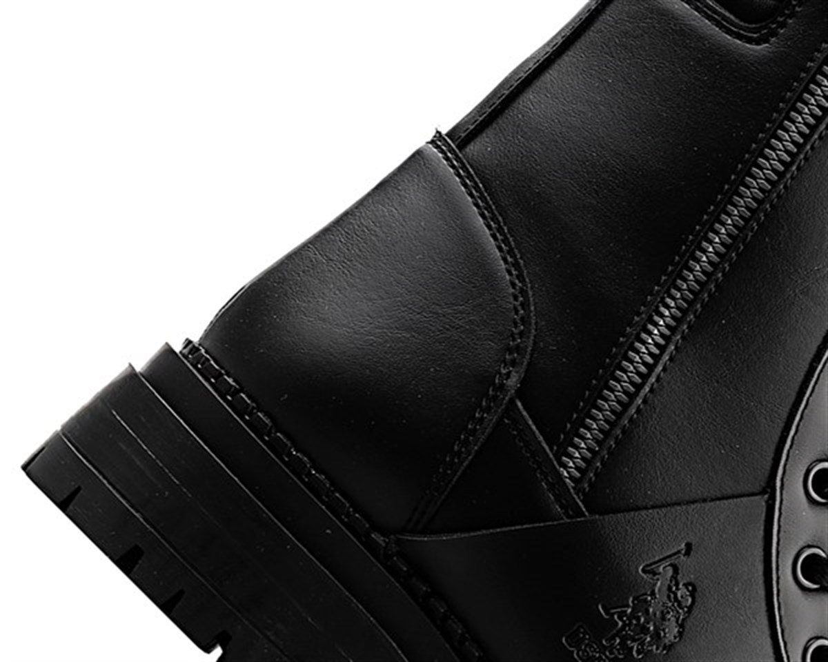 Us Polo Assn. Bacca Fermuarlı Kadın Bot Çizme Postal Siyah v1