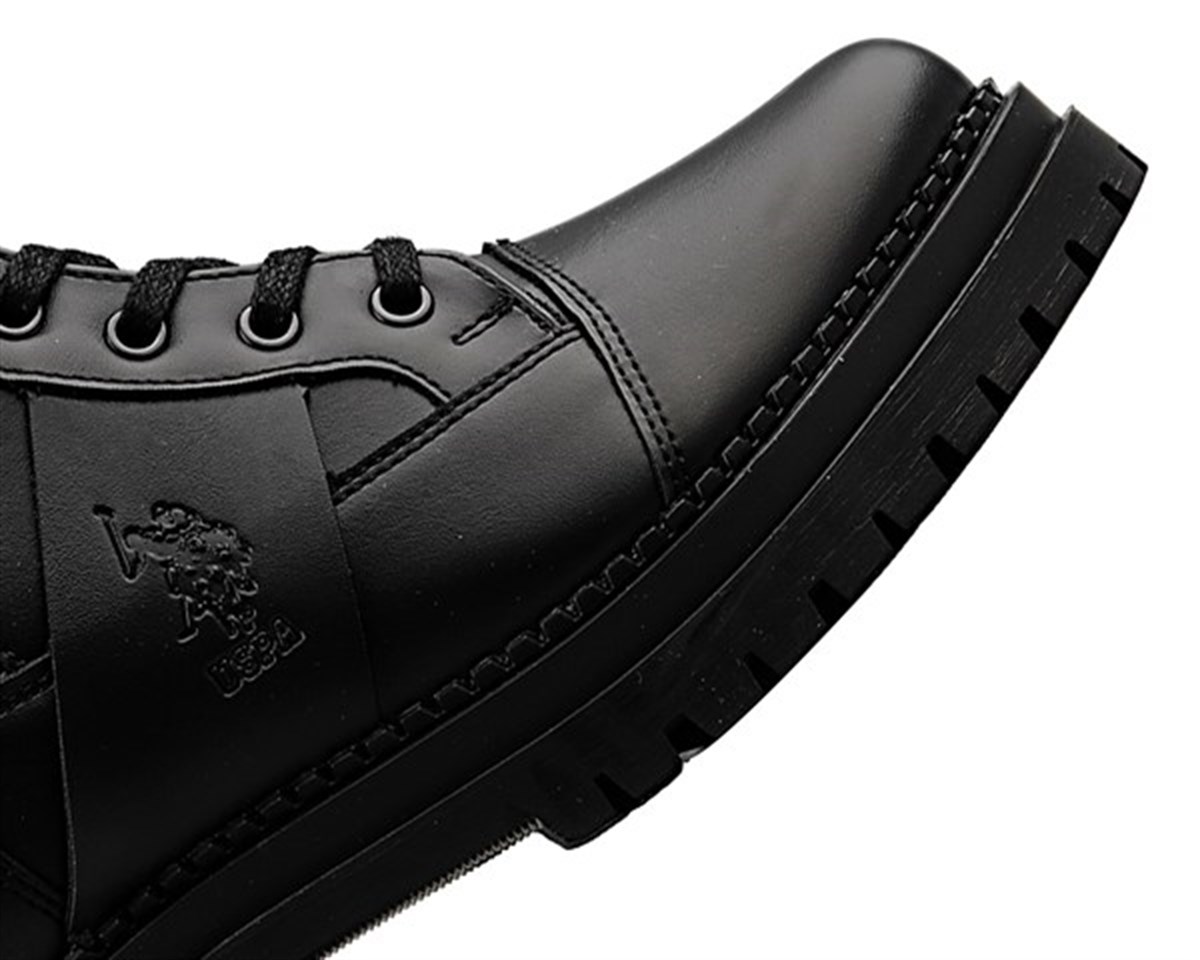 Us Polo Assn. Bacca Fermuarlı Kadın Bot Çizme Postal Siyah v1