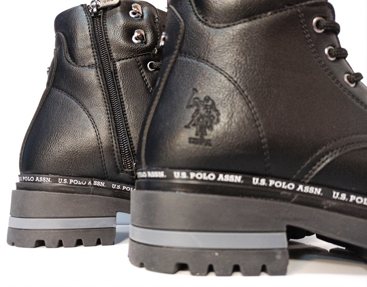 Us Polo Assn. Gemma Fermuarlı Kadın Bot Çizme Postal Siyah v1