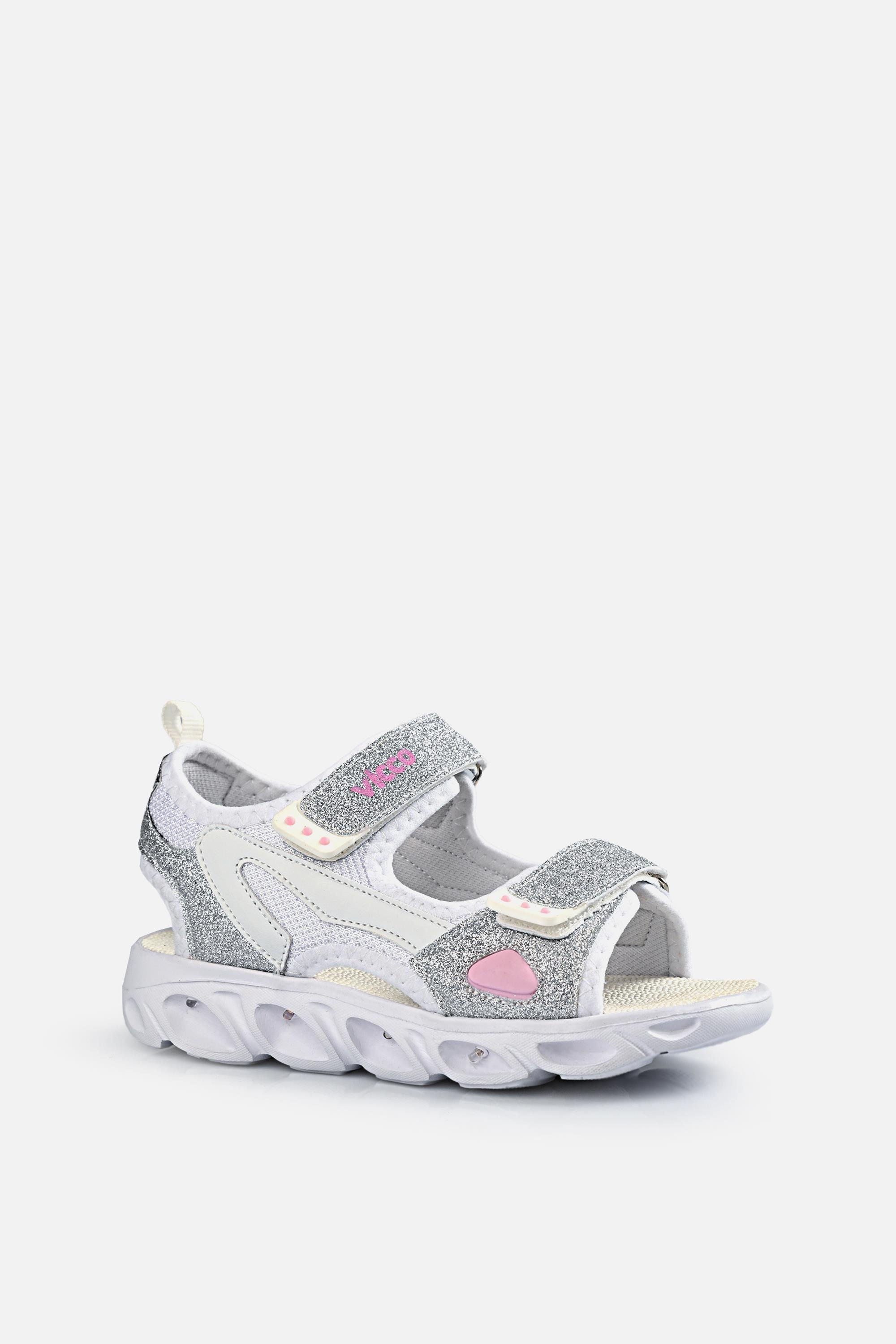 Vicco 332.B21Y.189-11 Roy Işıklı Cırtlı Beyaz Çocuk Sandalet v1