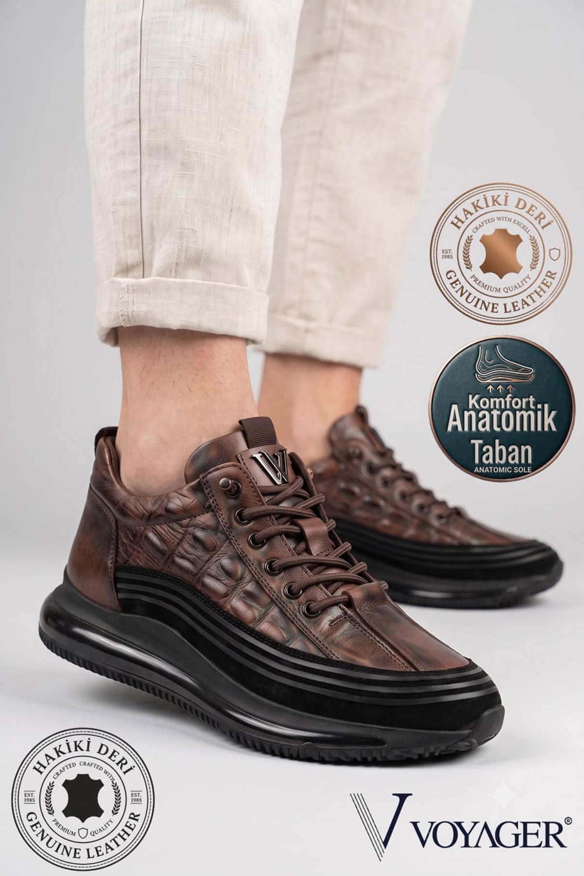 Voyager M053 Erkek Deri Taba Nata Spor Ayakkabı
