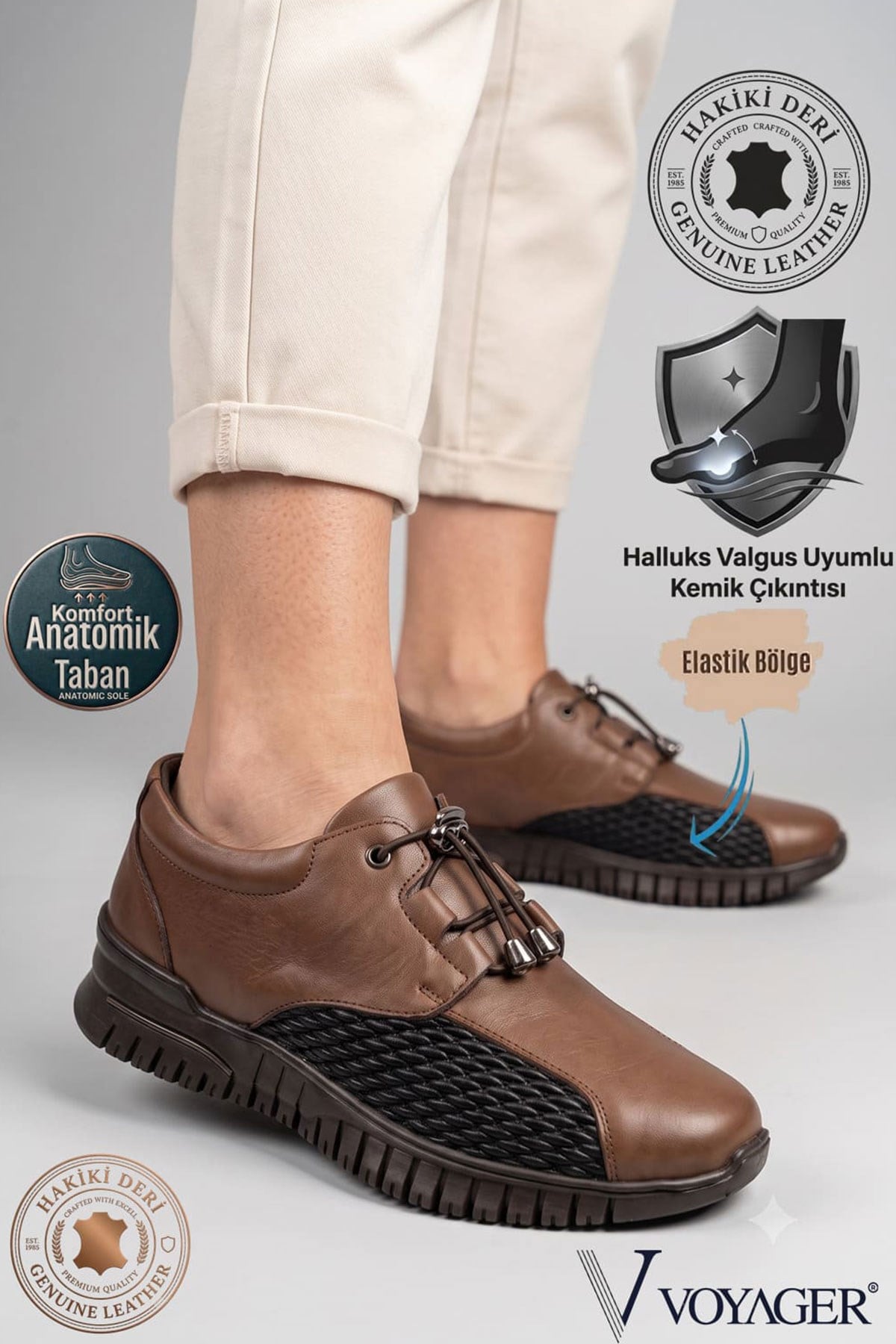 Voyager Z1104 Kadın Deri Comfort Ceviz Nata Ayakkabı