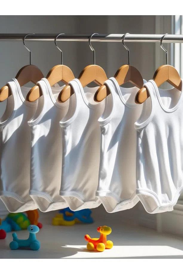 08170 Dewberry 5-Pack Cotton Baby Bodysuit-BEYAZ