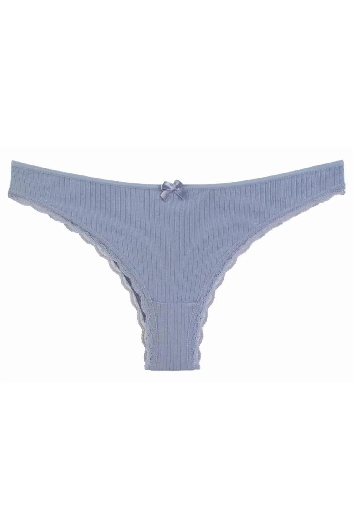 09652 Dewberry Womens Panties Brazillian 5 Pack Lycra Lace-ÇOK RENKLİ