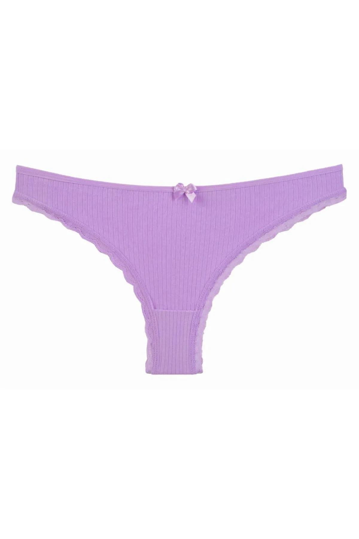 09652 Dewberry Womens Panties Brazillian 5 Pack Lycra Lace-ÇOK RENKLİ