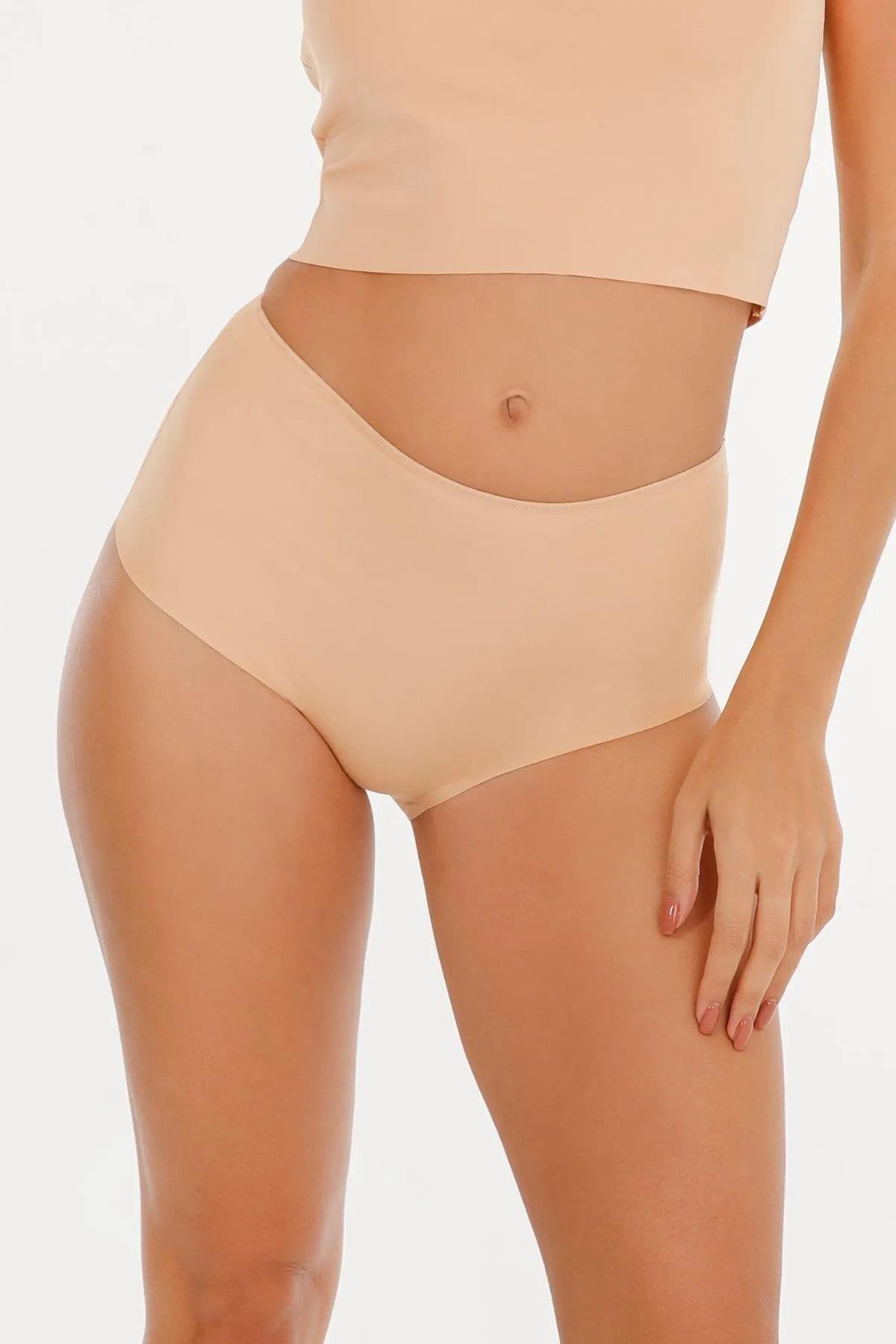 09653 Dewberry Womens High Waist Laser Cut 3 Piece Panties-ÇOK RENKLİ