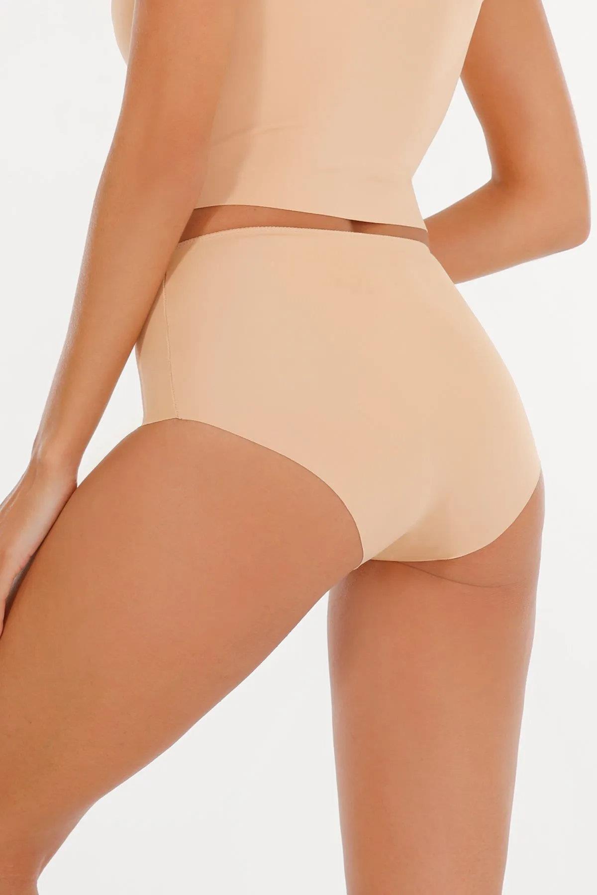 09653 Dewberry Womens High Waist Laser Cut 3 Piece Panties-ÇOK RENKLİ