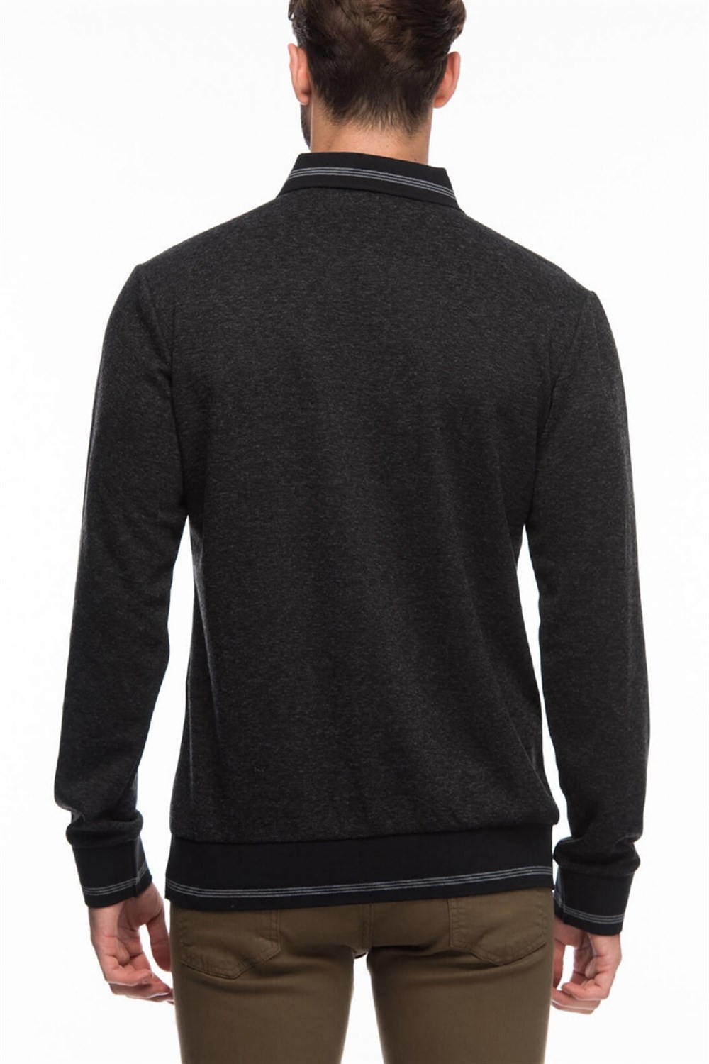 1016 DEWBERRY ERKEK SWEATSHIRT-SİYAH