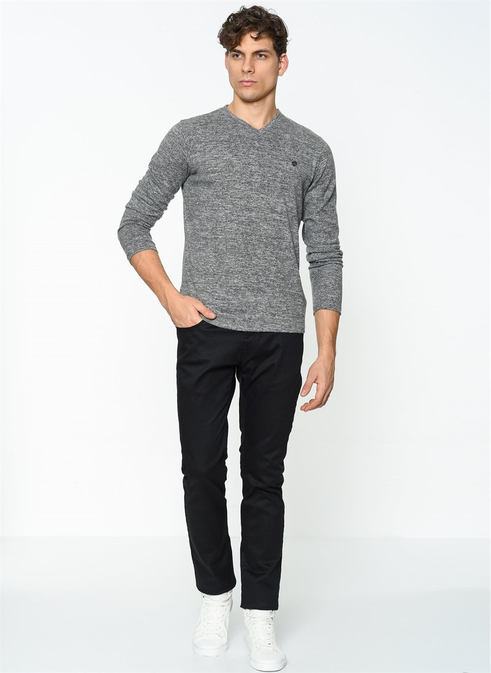 1019 DEWBERRY ERKEK SWEATSHIRT-ANTRASİT