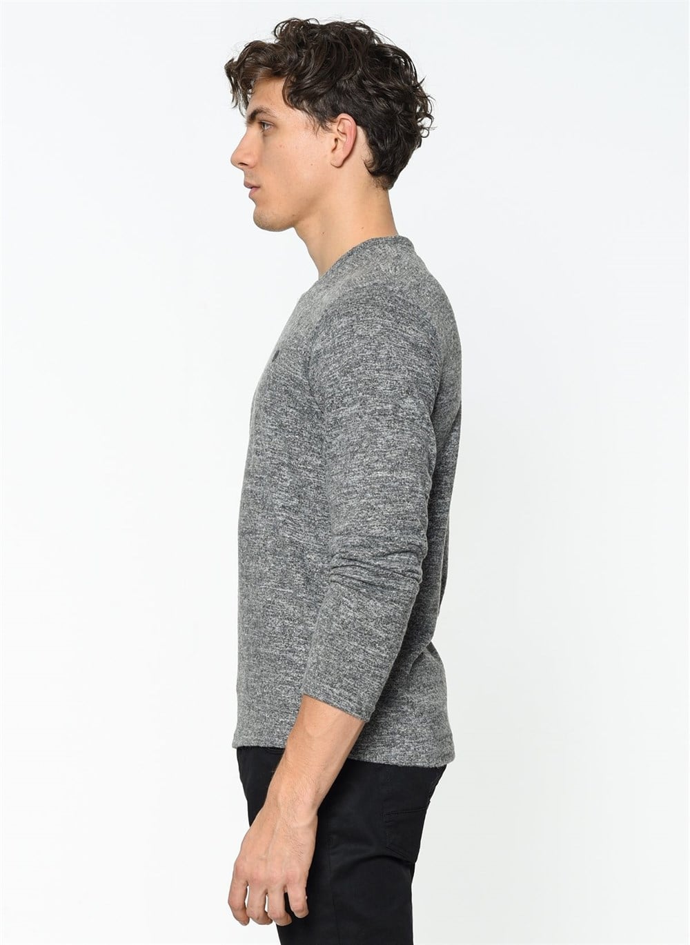 1019 DEWBERRY ERKEK SWEATSHIRT-ANTRASİT