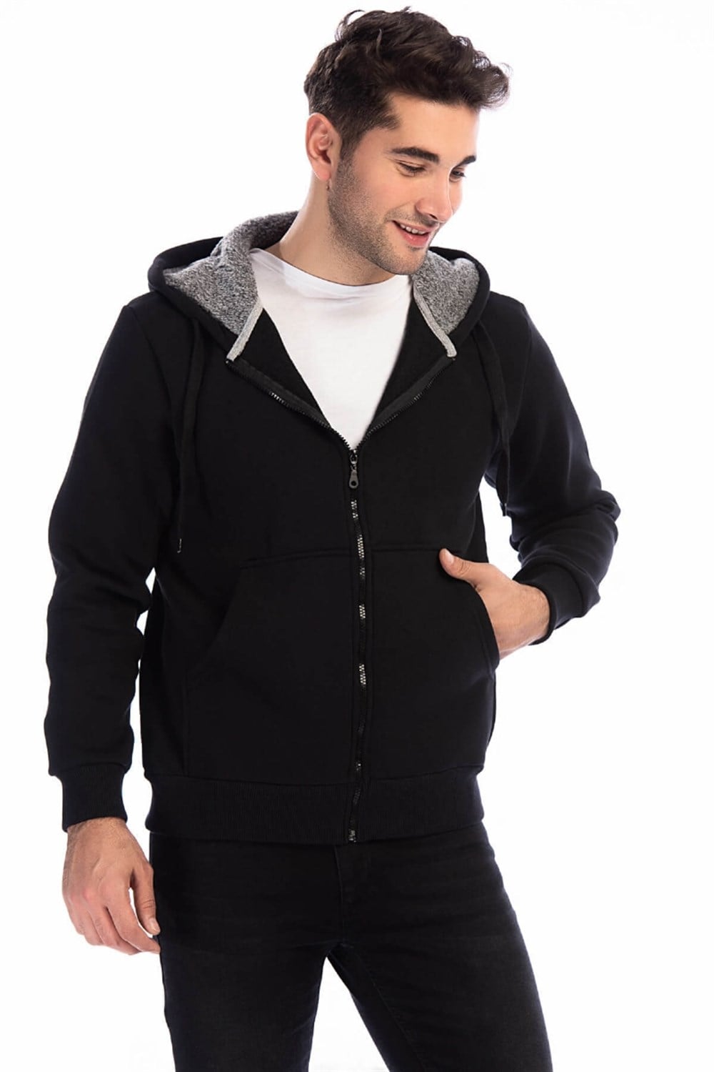 1033 DEWBERRY ERKEK SWEATSHIRT-SİYAH
