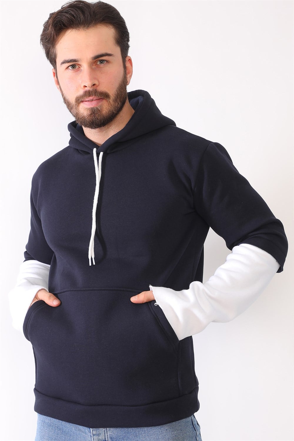 1042 DEWBERRY ERKEK SWEATSHIRT-LACİVERT