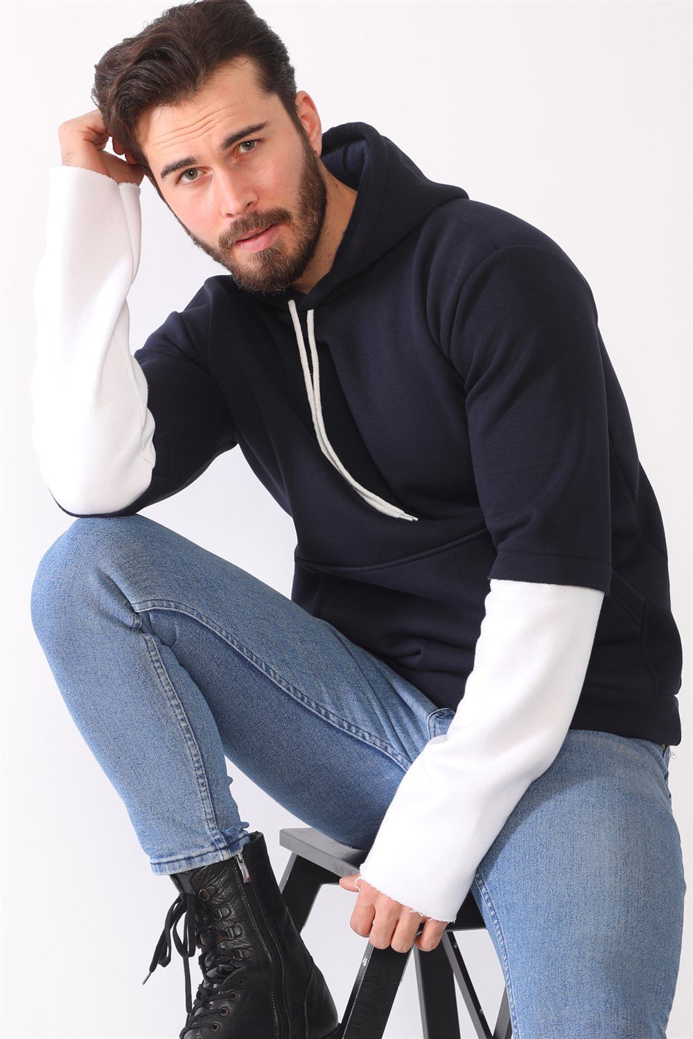 1042 DEWBERRY ERKEK SWEATSHIRT-LACİVERT