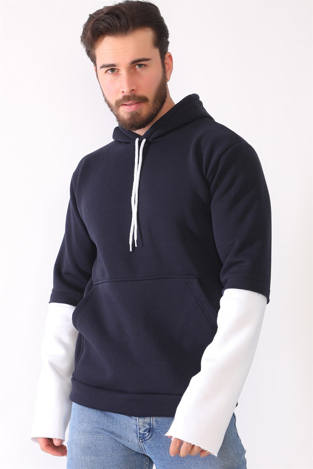 1042 DEWBERRY ERKEK SWEATSHIRT-LACİVERT