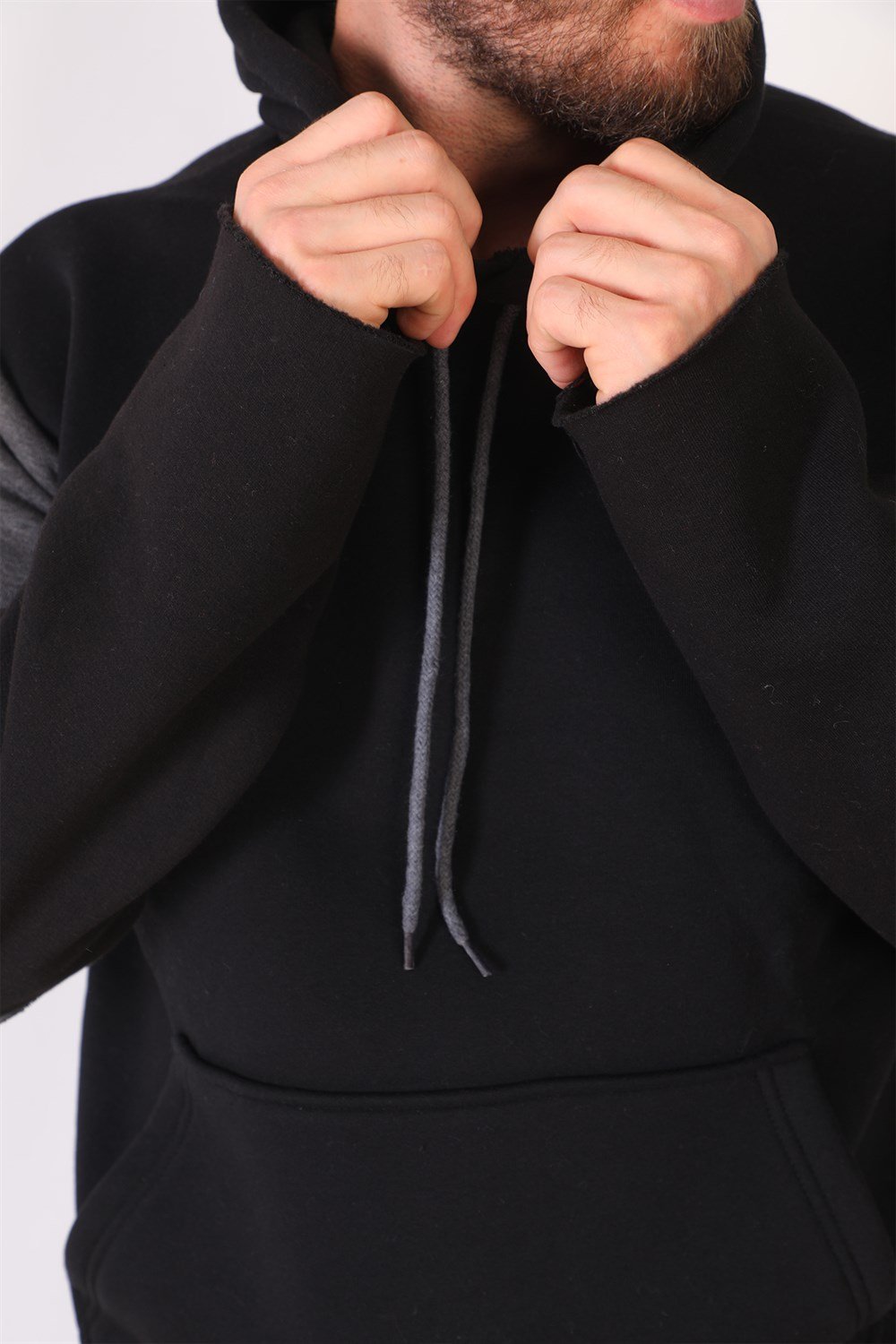 1042 DEWBERRY ERKEK SWEATSHIRT-SİYAH