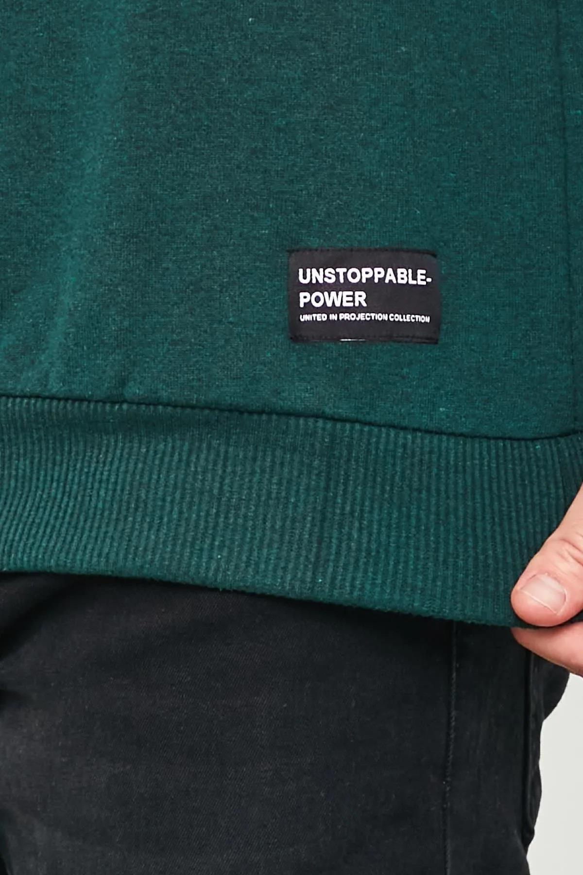 12612 Dewberry Hooded Kangaroo Pocket Mens Sweatshirt-KOYU YEŞİL