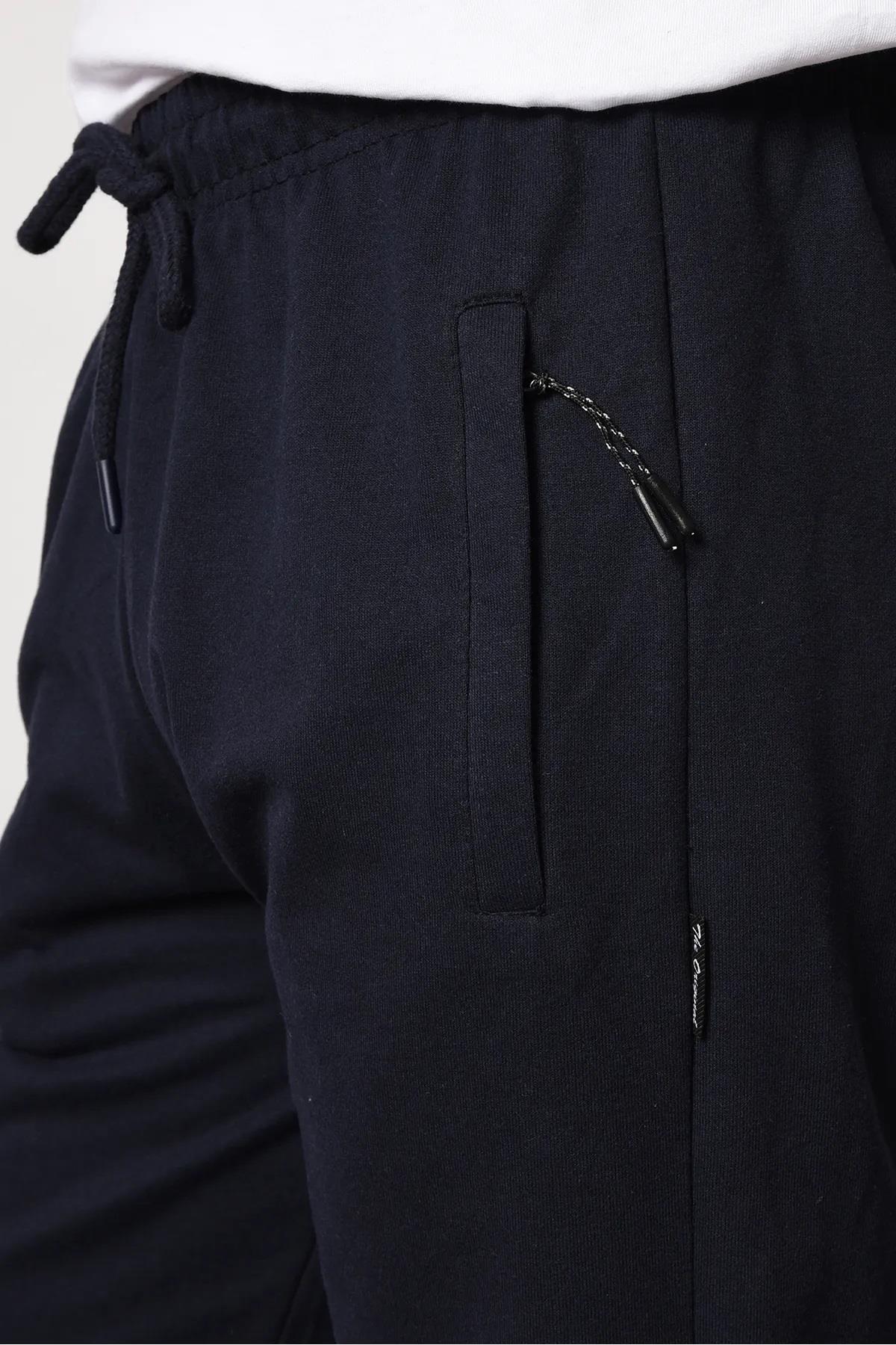 14308 Dewberry Straight Leg Pocket Zipper Detailed Sweatpant-LACİVERT
