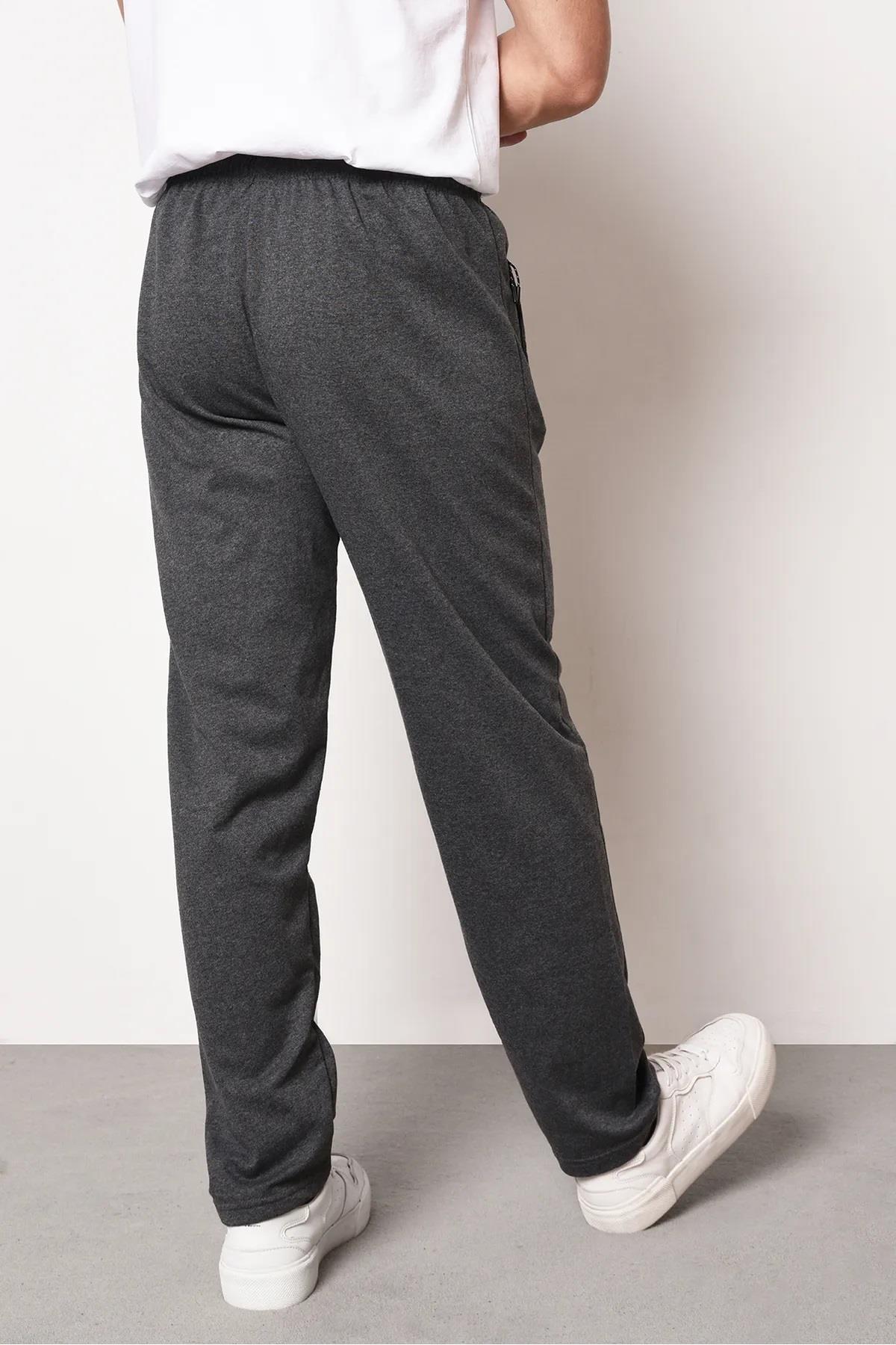 15740 Dewberry Zipper Pocket Embroidery Detailed Sweatpants-ANTRASİT