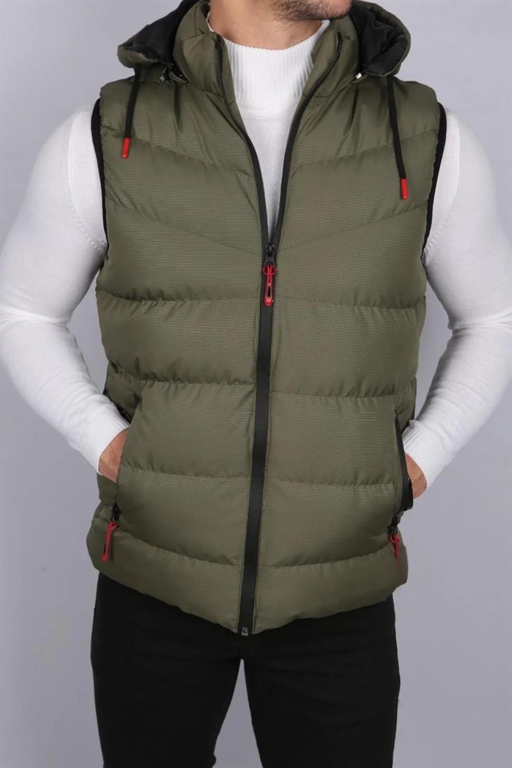 16683 Dewberry Hooded Mens Vest-HAKİ