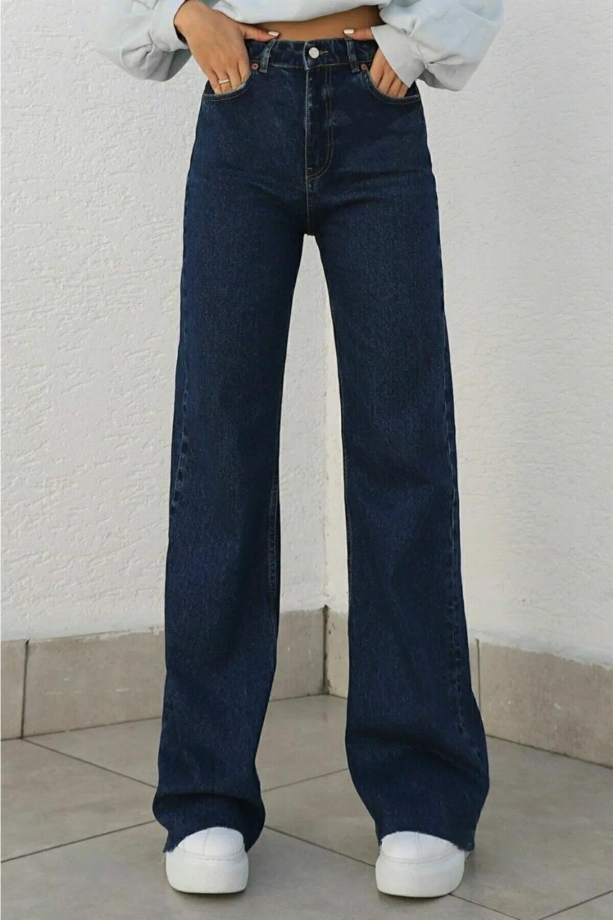 17413 Dewberry Loose Women Jeans-LACİVERT