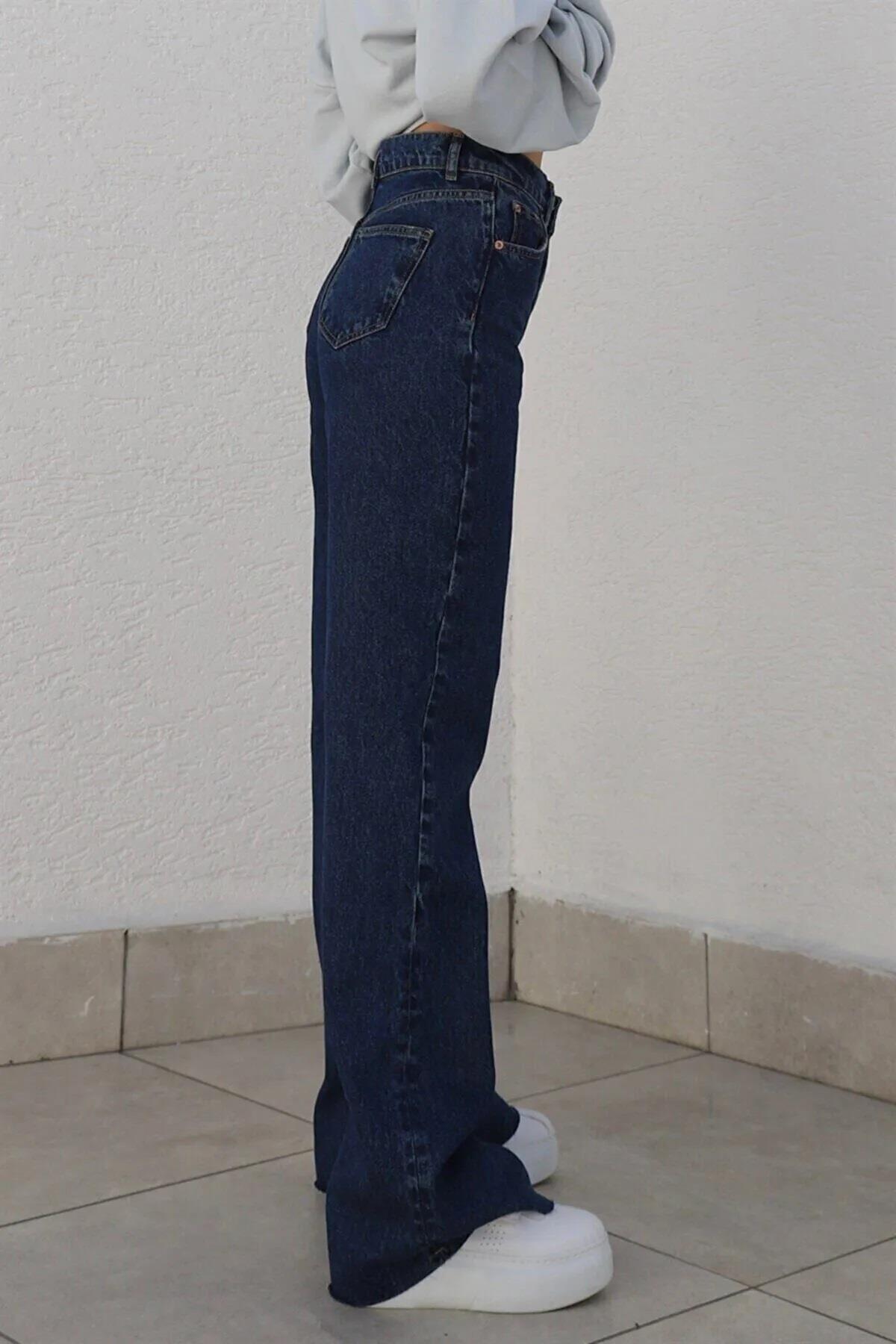 17413 Dewberry Loose Women Jeans-LACİVERT