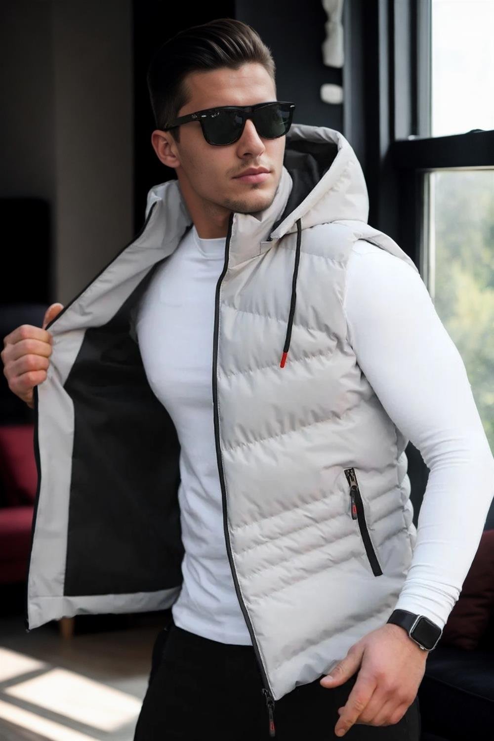 17736 Dewberry Removable Hooded Mens Vest-TAŞ