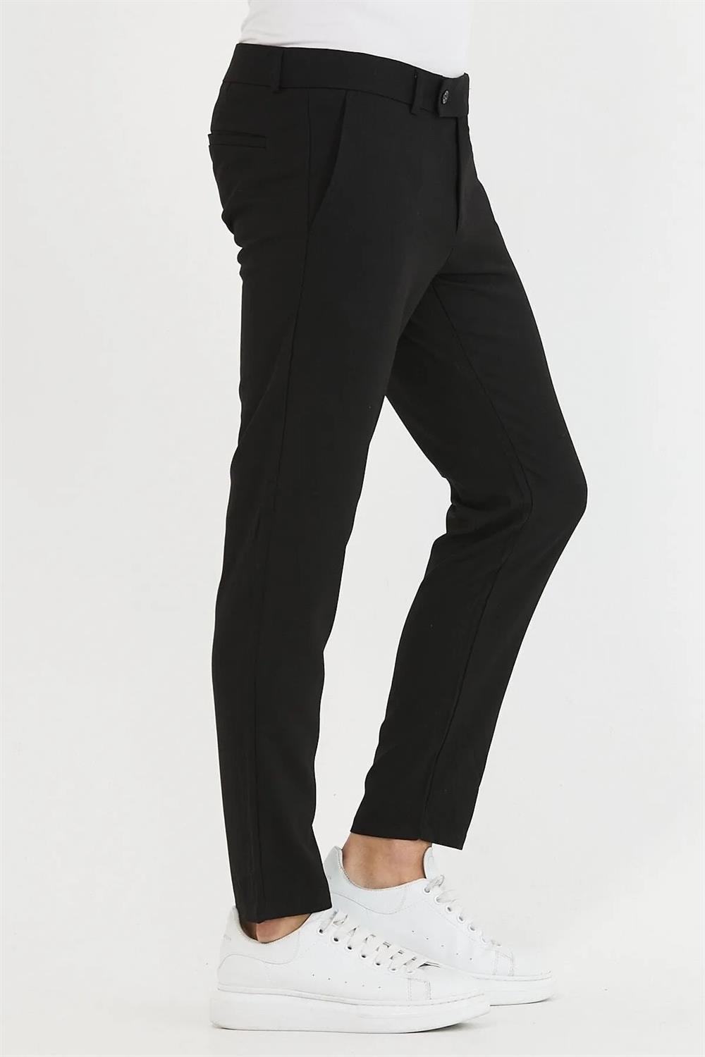 189762 Dewberry Slim Fit Mens Trousers-SİYAH