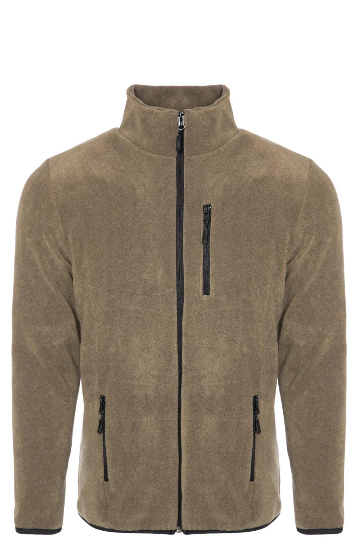 24601 Dewberry 5 Pocket Outdoor Full Zipper Fleece Jacket-AÇIK HAKİ