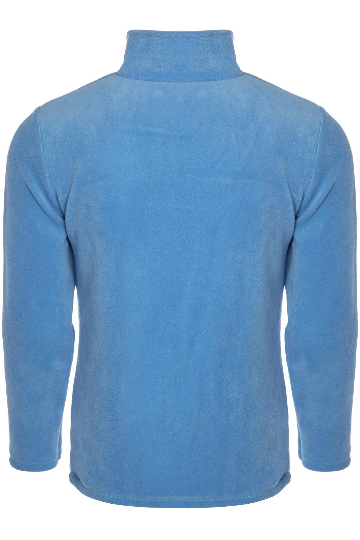 24601 Dewberry 5 Pocket Outdoor Full Zipper Fleece Jacket-AÇIK MAVİ