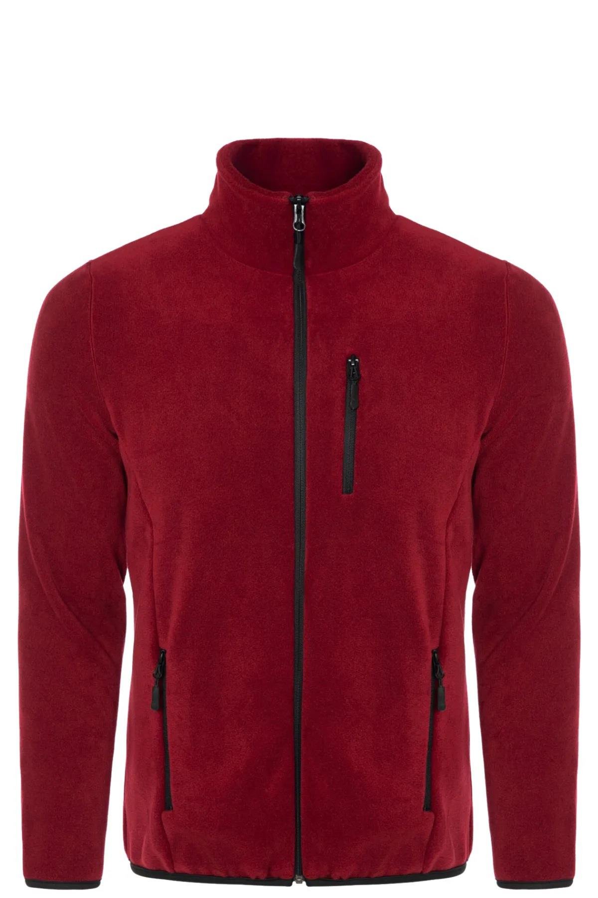24601 Dewberry 5 Pocket Outdoor Full Zipper Fleece Jacket-BORDO