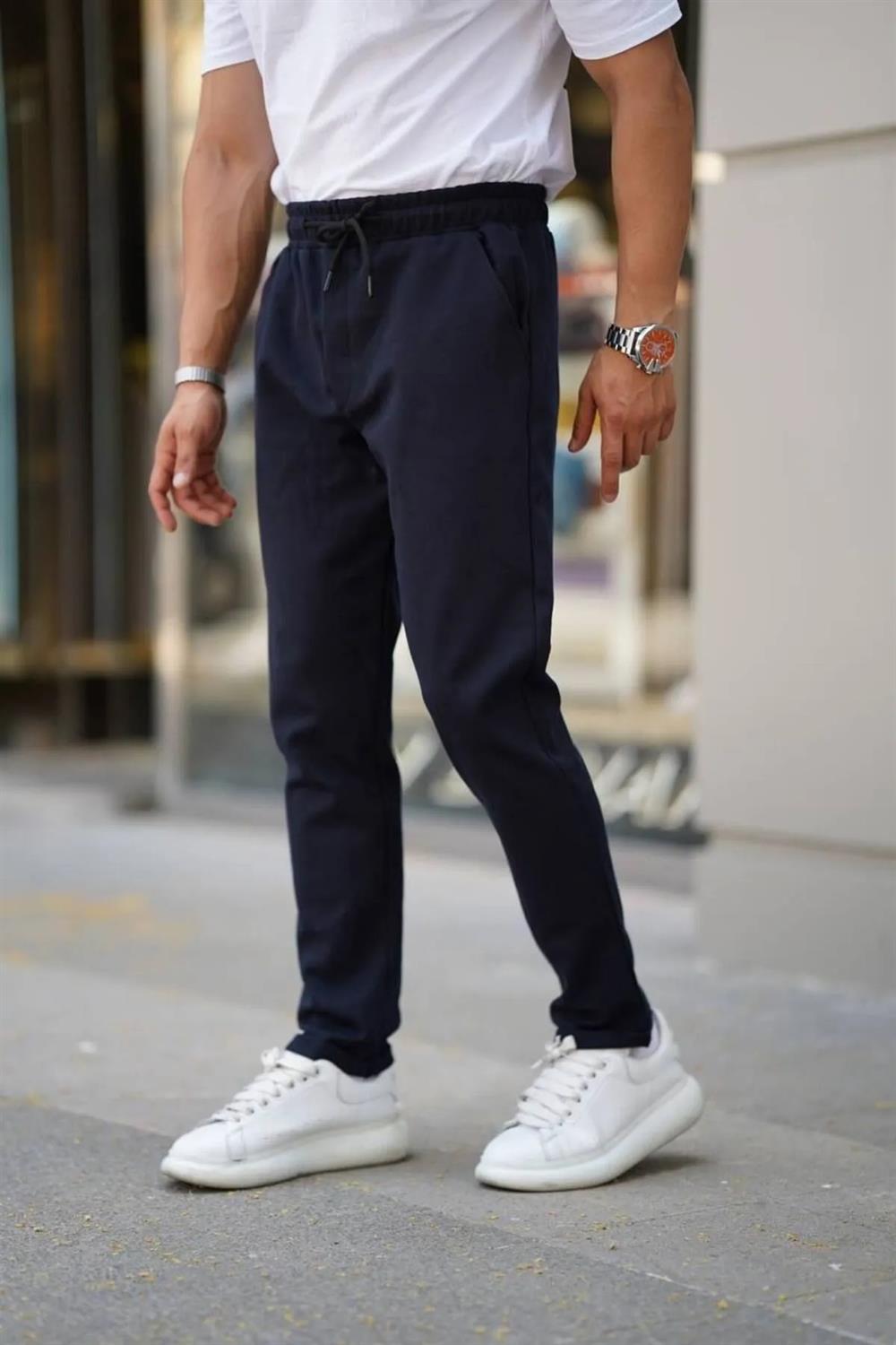 28229 Dewberry Elastic Lace Mens Jogger Pants-LACİVERT
