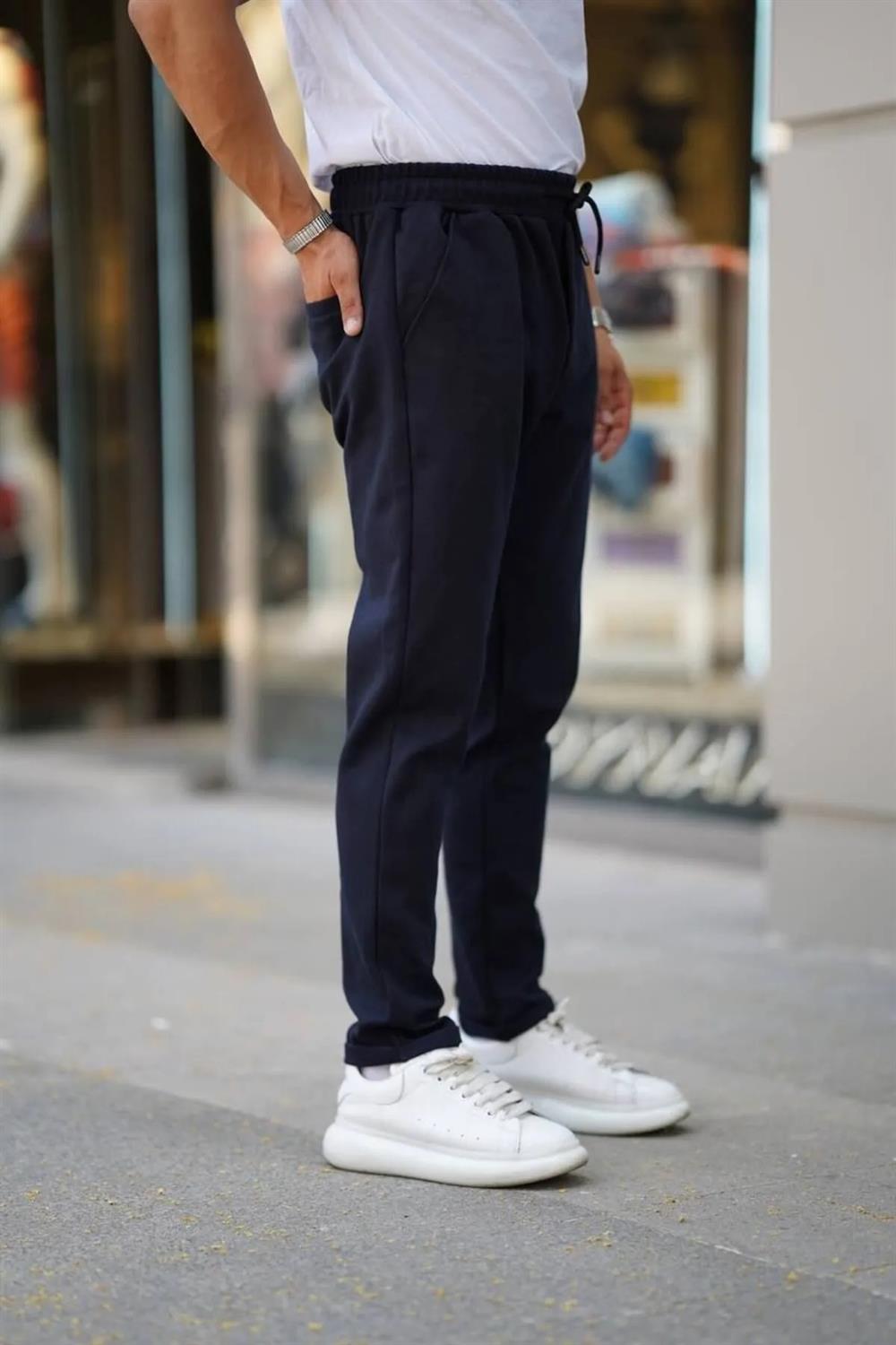 28229 Dewberry Elastic Lace Mens Jogger Pants-LACİVERT