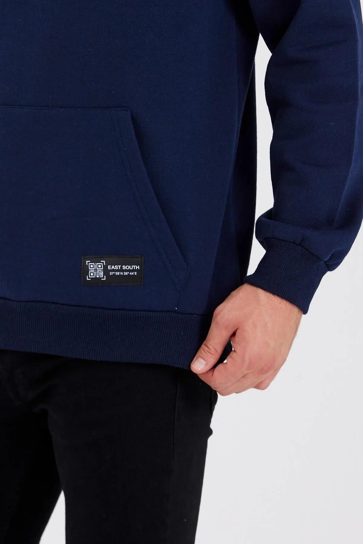 34605 Dewberry Kangaroo Pocket Hoody Mens Sweatshirt-LACİVERT