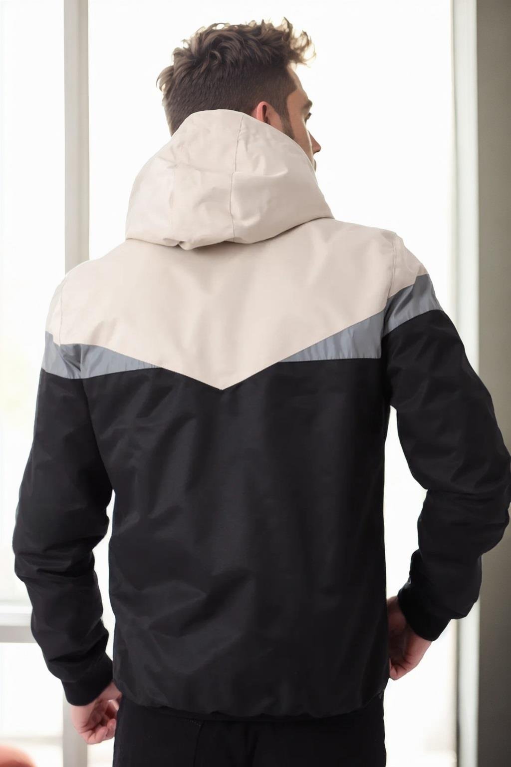 36136 Dewberry Triangle Piece Hooded Seasonal Mens Coat-BEJ