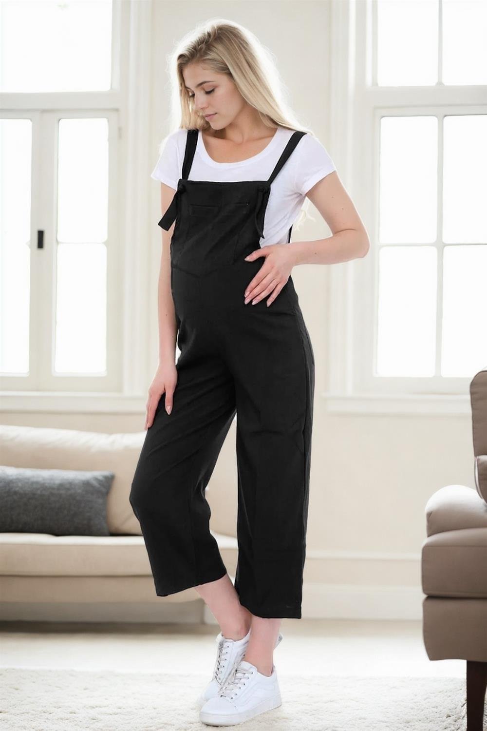 38739 Dewberry Women Pregnant Jumpsuit-SİYAH
