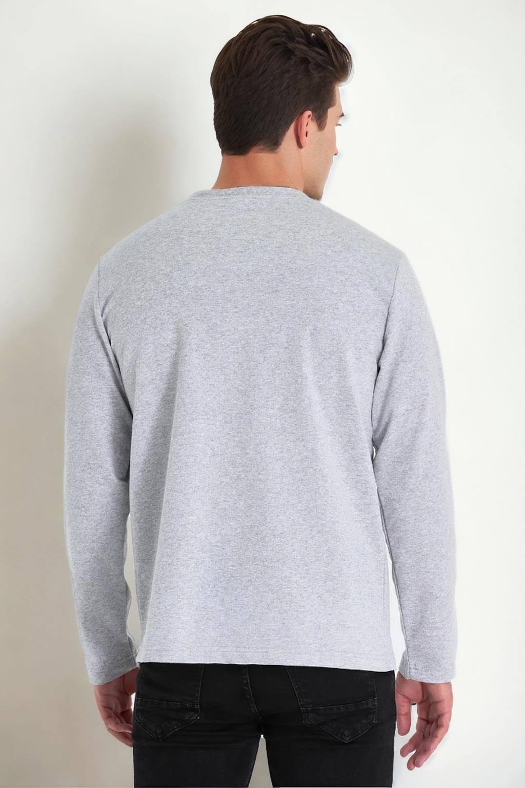 40222 Dewberry Double Crew Neck Mens Sweatshirt-GRİ