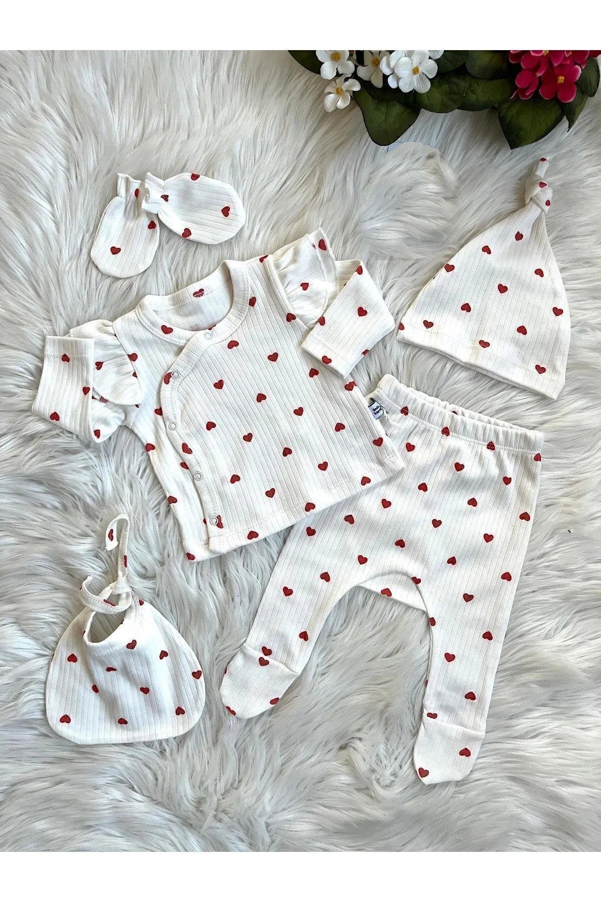 50334 Dewberry Newborn Unisex Baby Hospital Discharge Set-BEYAZ