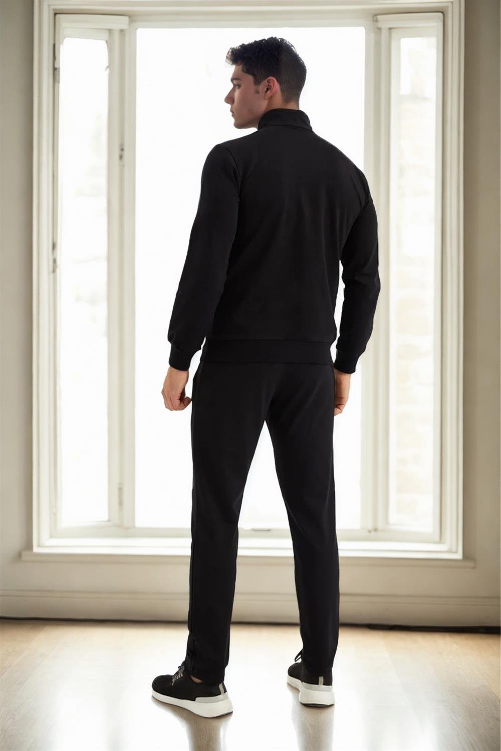 51357 Dewberry Plus Size Mens Tracksuit Set-SİYAH