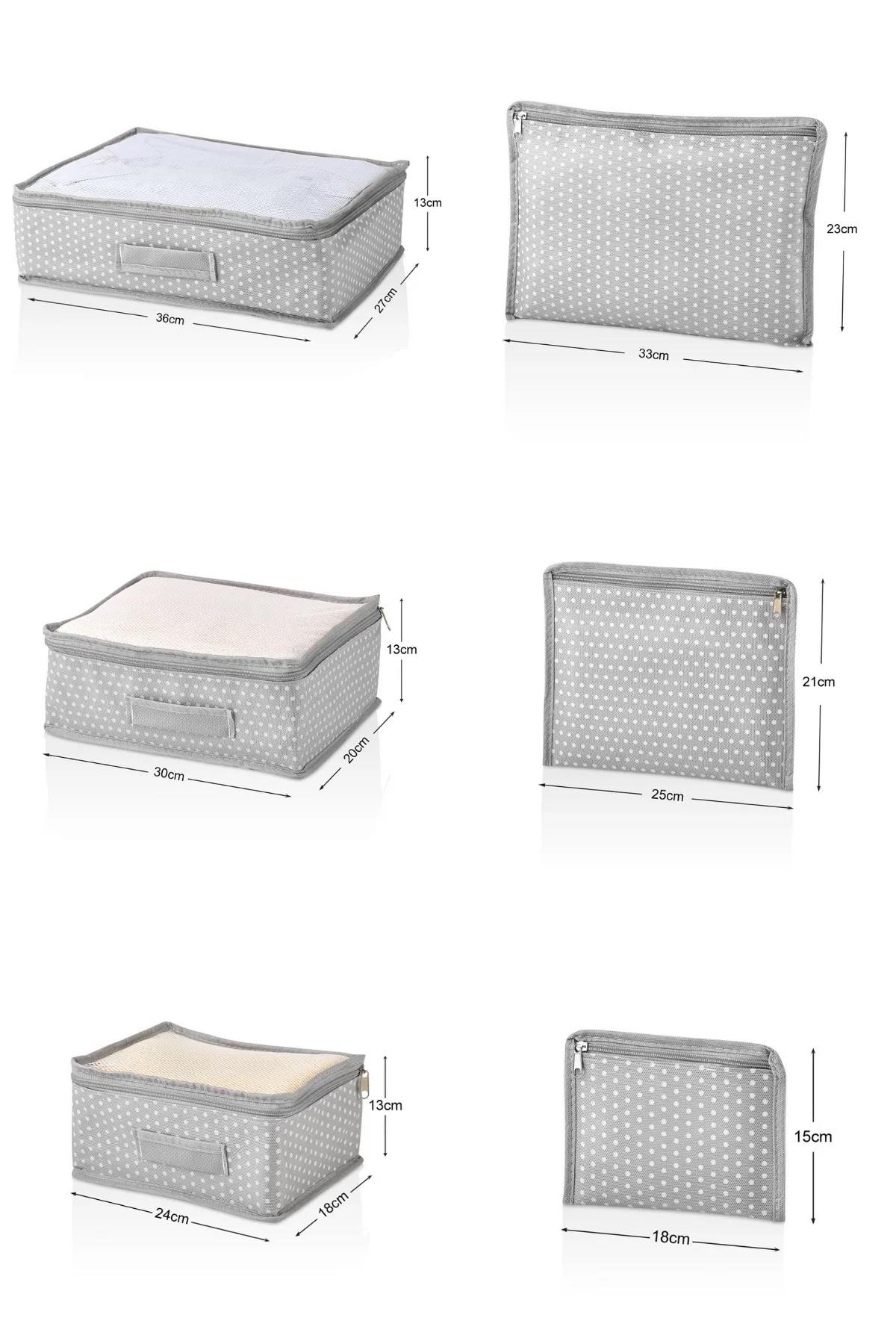 52772 Dewberry 6 Piece Suitcase Set - Storage Bag-GRİ