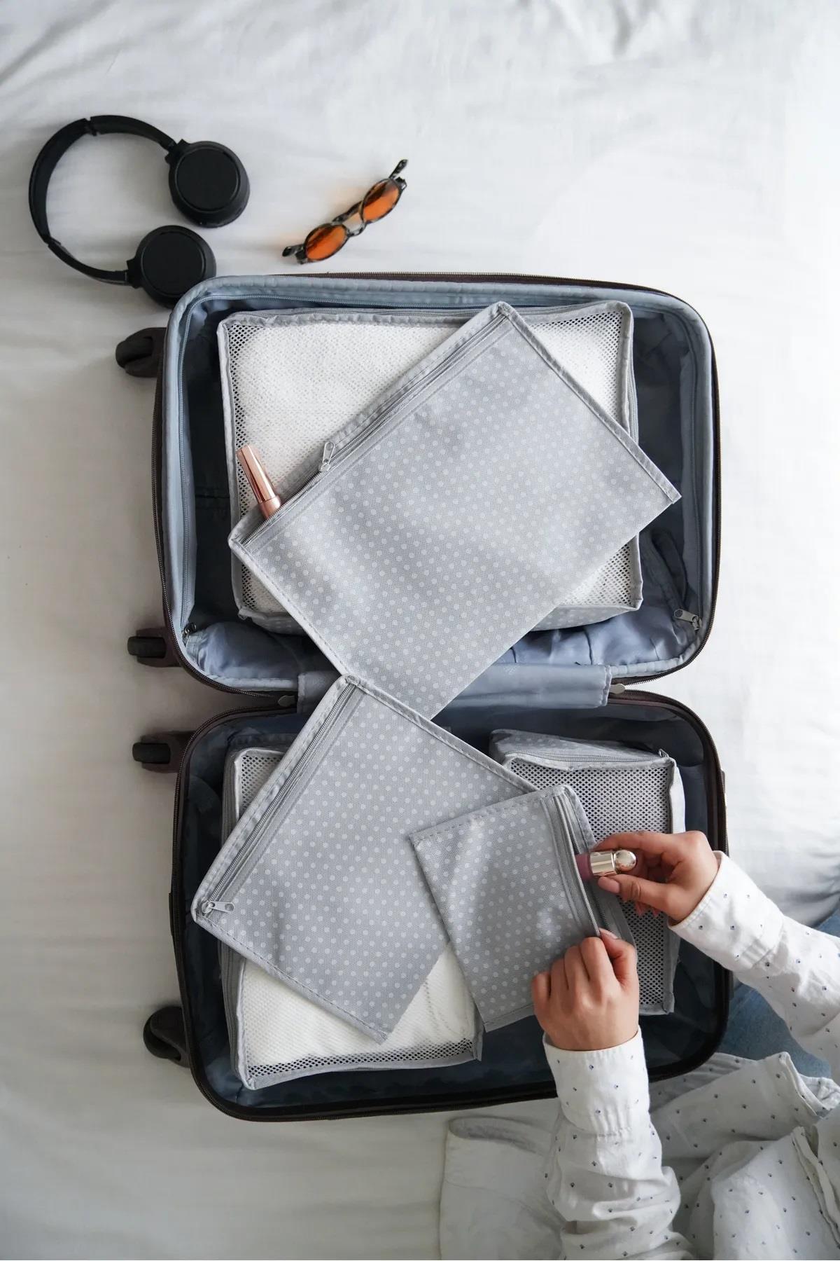 52772 Dewberry 6 Piece Suitcase Set - Storage Bag-GRİ