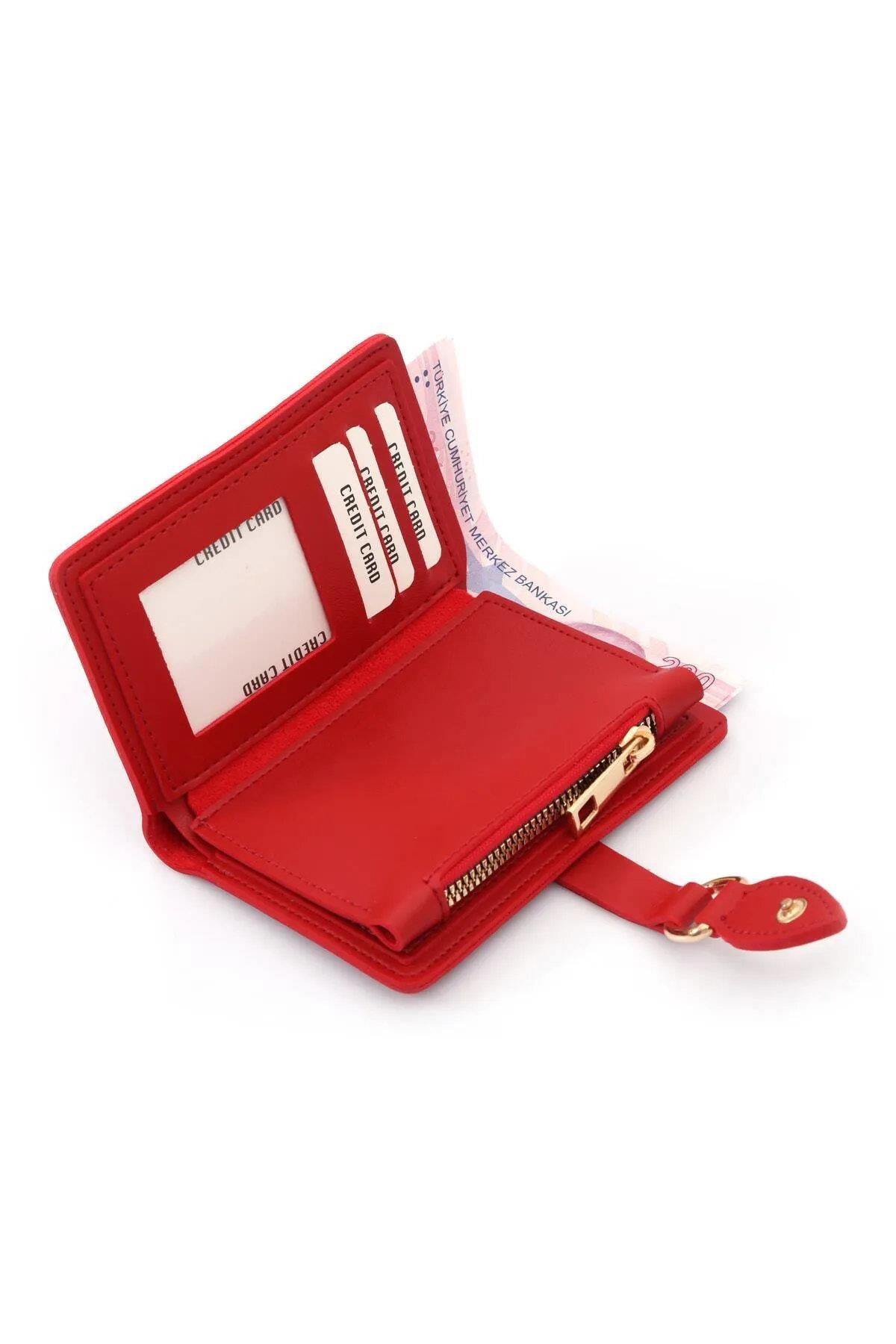 59700 Dewberry Ladies Wallet with Buckle-KIRMIZI