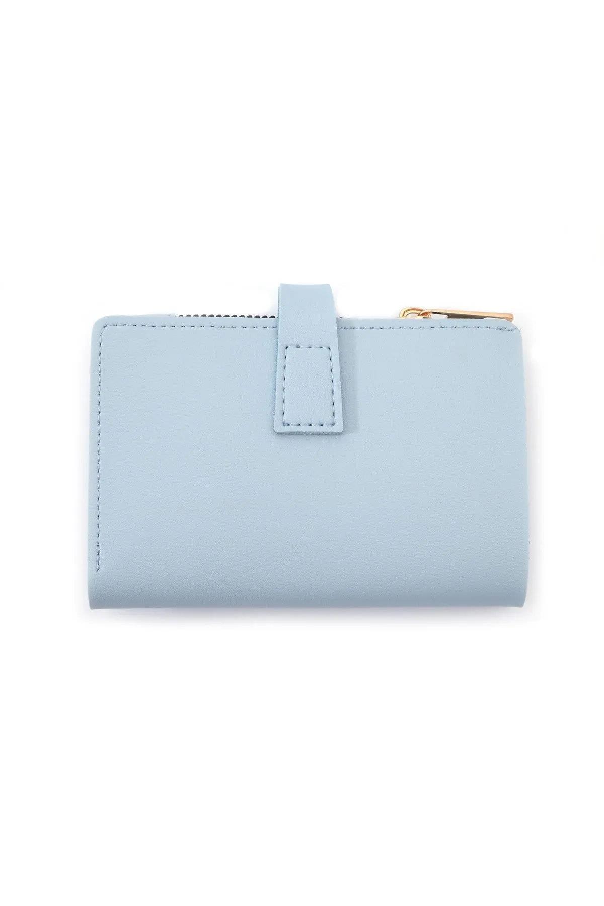 59700 Dewberry Ladies Wallet with Buckle-MAVİ