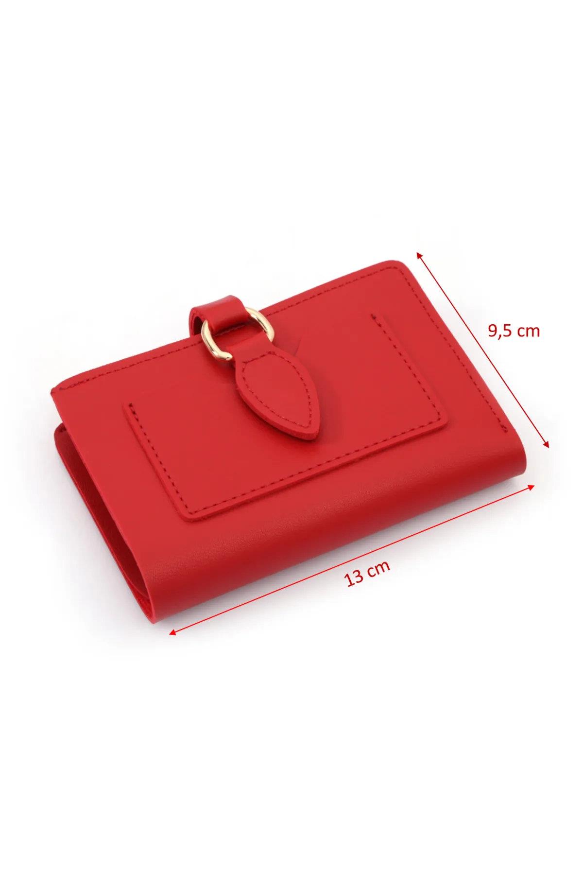 59700 Dewberry Ladies Wallet with Buckle-KIRMIZI