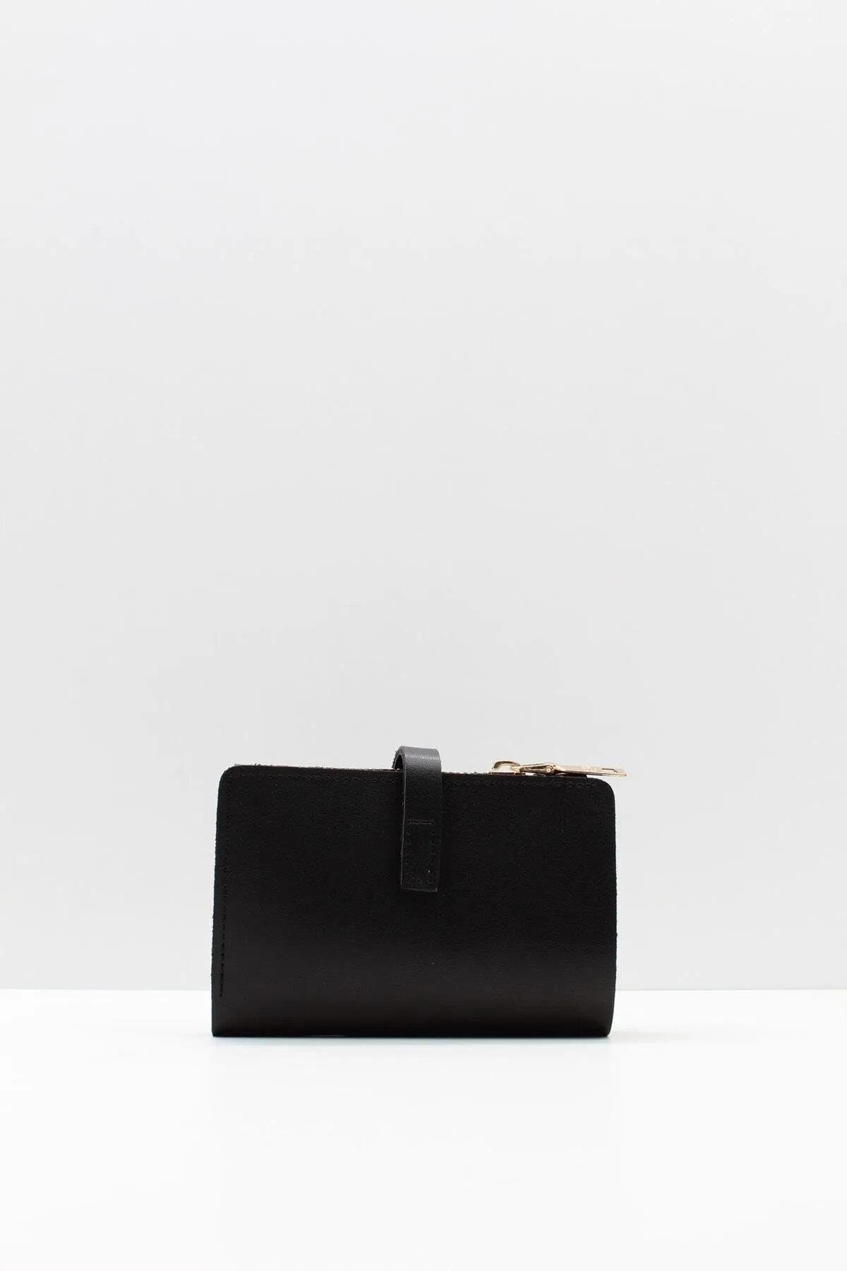 59700 Dewberry Ladies Wallet with Buckle-SİYAH