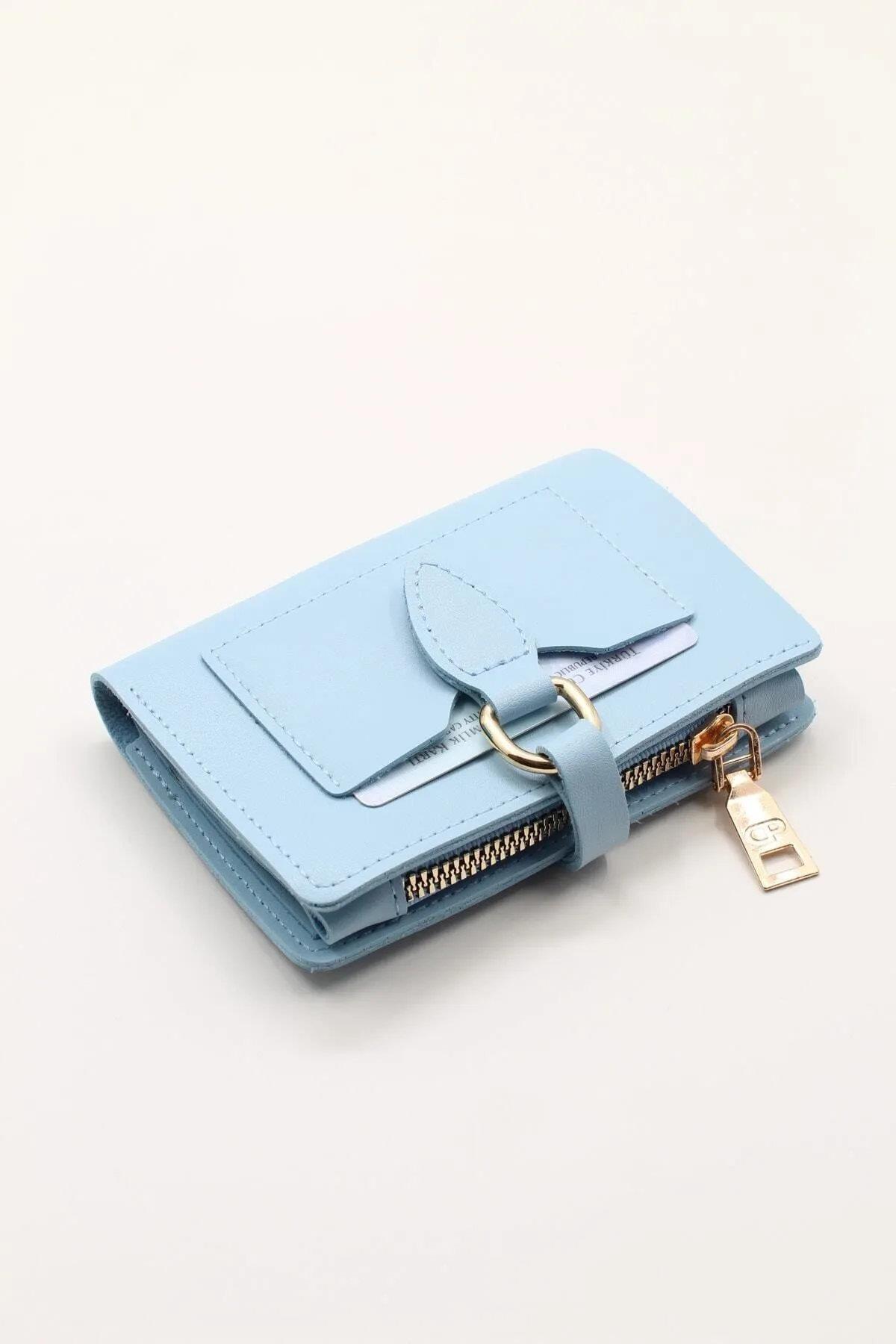 59700 Dewberry Ladies Wallet with Buckle-MAVİ