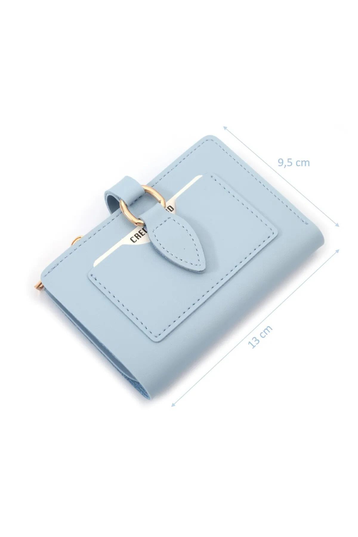 59700 Dewberry Ladies Wallet with Buckle-MAVİ