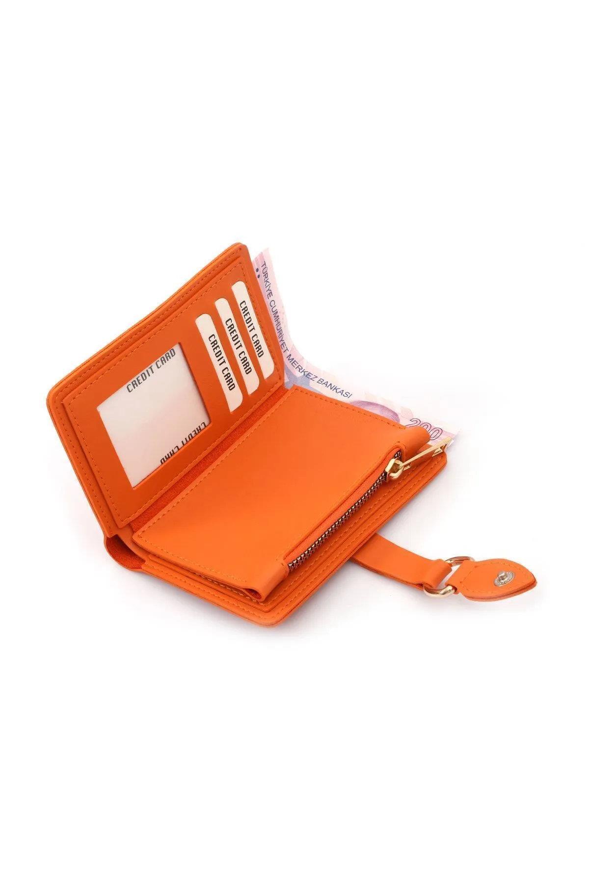 59700 Dewberry Ladies Wallet with Buckle-TURUNCU